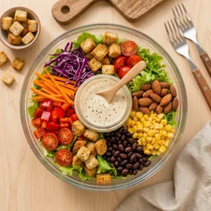 American Garden Salad with Caesar Dressing
